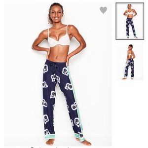 VS Victoria’s Secret Blue Floral Flower Satin Pants M Boho
